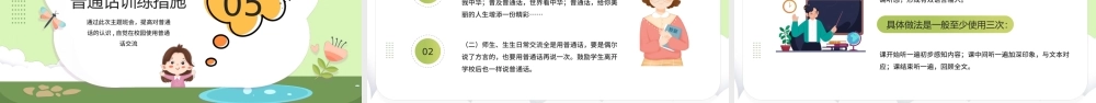 绿色卡通黑板风小学如何讲普通话PPT模板.pptx