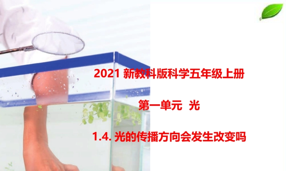 2021新教科版科学五年级上册1.4.光的传播方向会发生改变吗课件.pptx