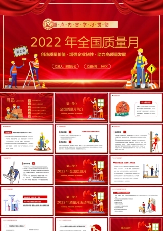 红色卡通风2022年全国质量月PPT.pptx