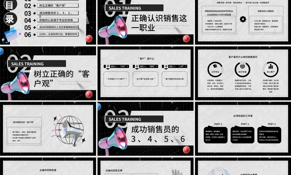 商务办公销售人员入职岗位培训宣传喇叭黑色酸性PPT模板.pptx