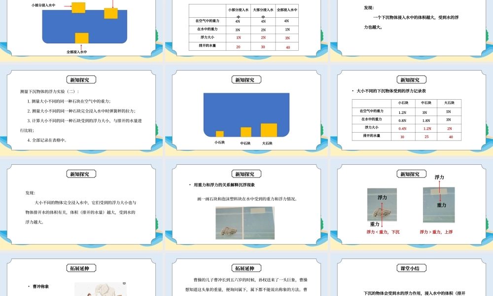 教科版五年级科学下册第一单元《沉和浮-下沉的物体会受到水的浮力吗》PPT课件.pptx