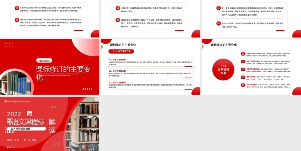 红色简约风2022版语文课程标准解读PPT模板.pptx