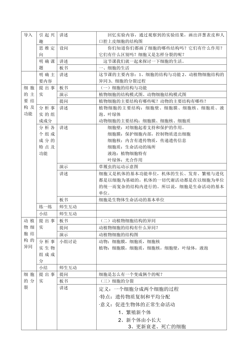 初中生物细胞的生活教案.doc_第2页