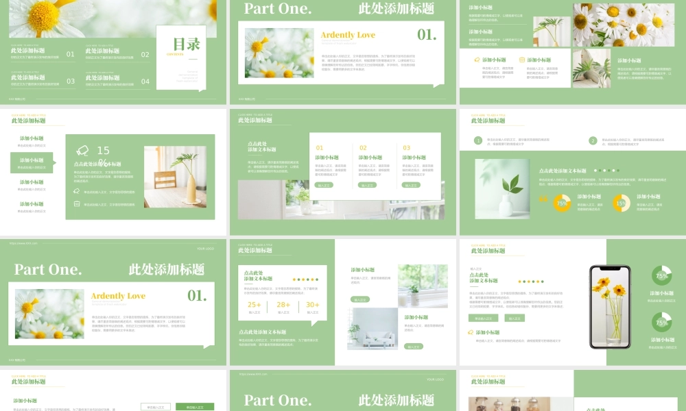 雏菊小清新通用PPT模板.pptx