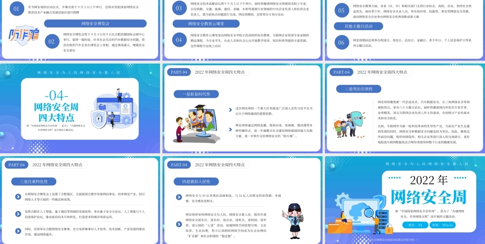 蓝色创意2022网络安全周PPT模板.pptx