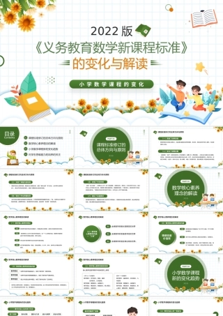 绿色卡通风义务教育数学新课程标准PPT模板.pptx
