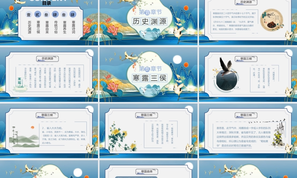 蓝色国潮风传统二十四节气之寒露PPT.pptx