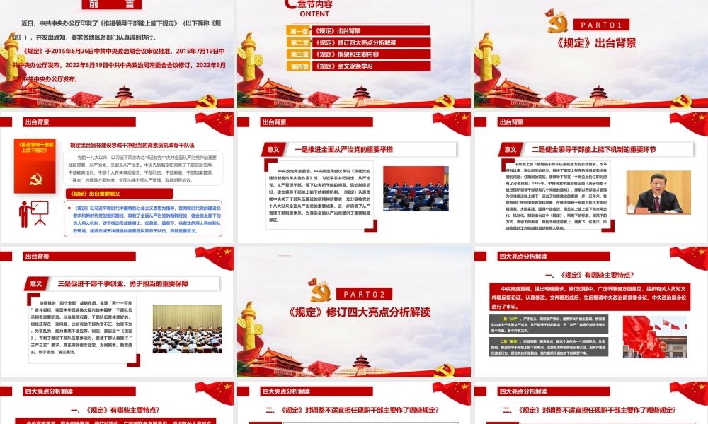 全文2022年印发《推进领导干部能上能下规定》PPT.ppt