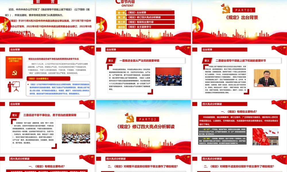 2022年推进领导干部能上能下规定动态全文PPT.ppt