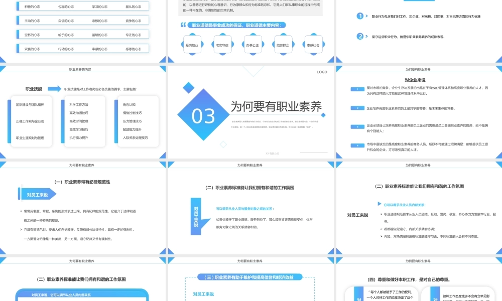 蓝色简约风员工职业素养培训PPT.pptx