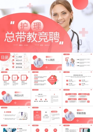 粉色简约风护理总带教竞聘PPT通用.pptx