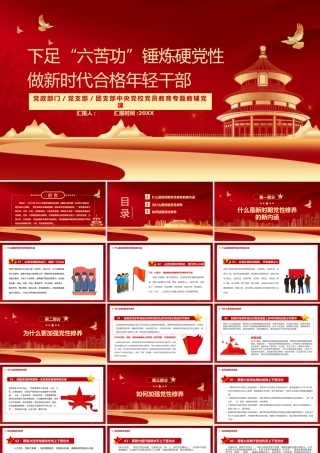 红金简约做新时代合格年轻干部PPT.pptx