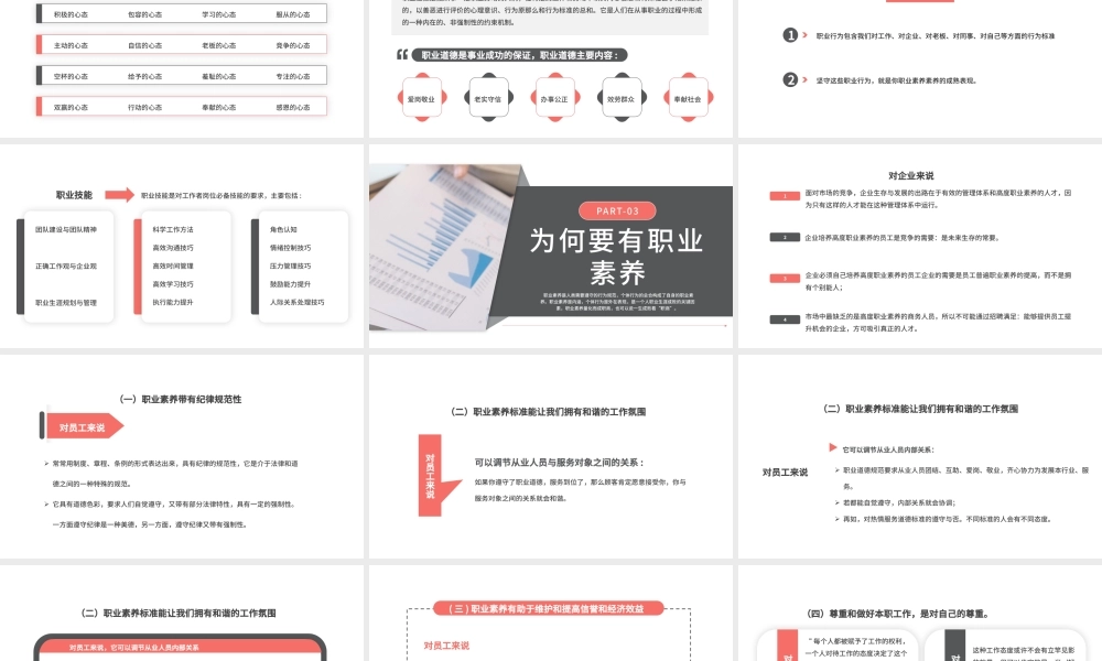 红色简约员工职业素养培训PPT模板.pptx