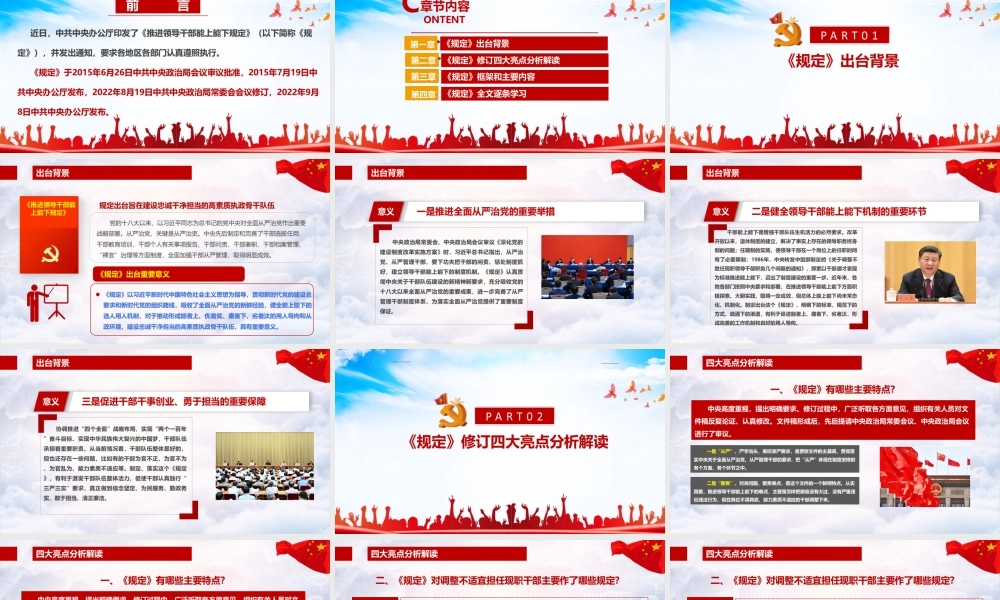 2022年推进领导干部能上能下规定全文解读PPT.ppt