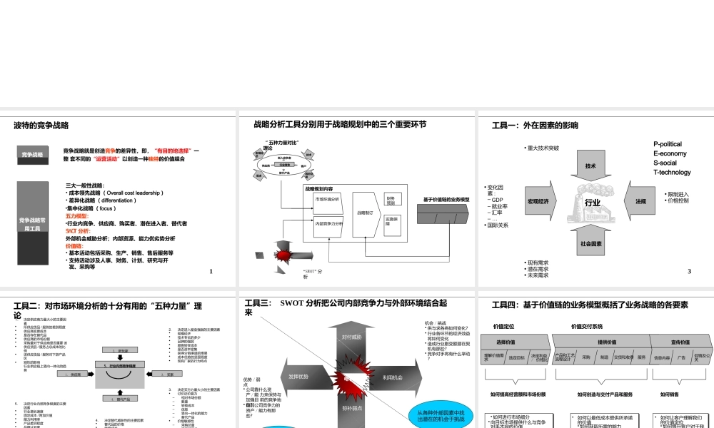 业务竞争分析-6大工具、12个步骤搞定业务战略和经营计划(ppt51页).pptx