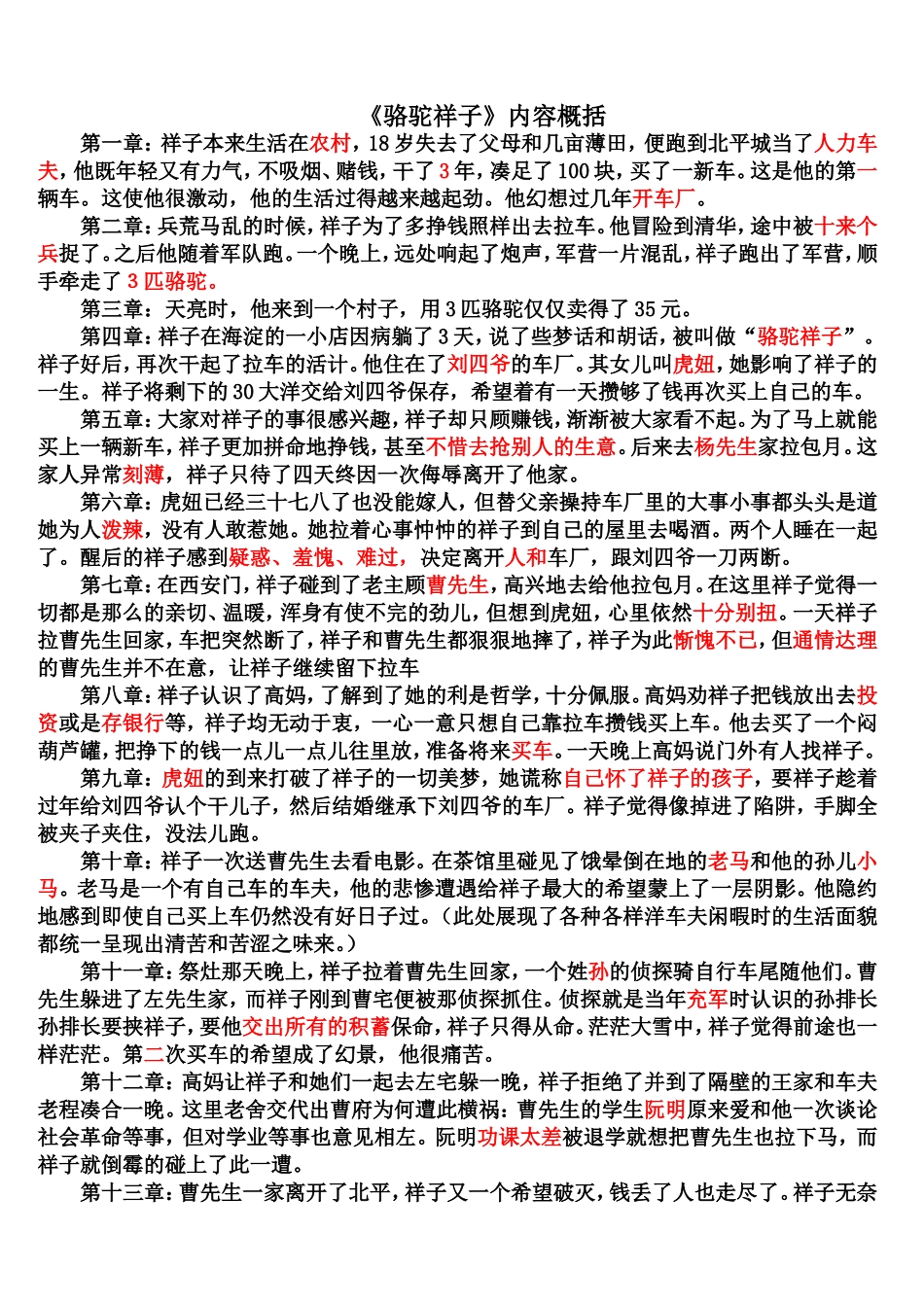 骆驼祥子章节概括答案.doc_第1页