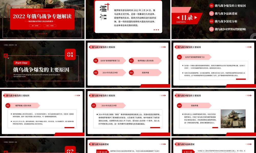 红色商务风俄乌战争深度分析解读PPT.pptx