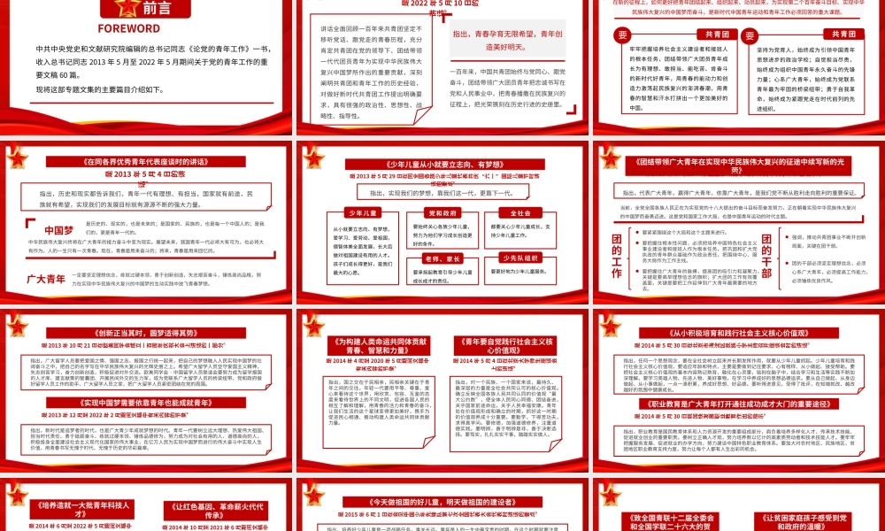红色简约风论党的青年工作PPT.pptx