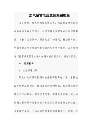 加气站雷电应急预案完整版.docx