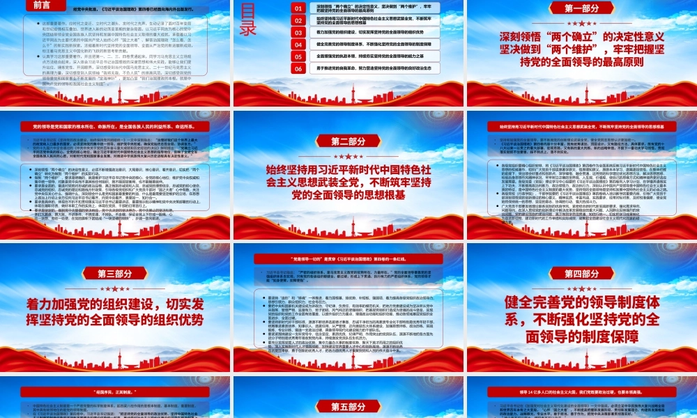 《治国理政》第四卷始终心怀“国之大者”切实把坚持党的全面领导落实到行动上PPTPPT课件（带内容）.pptx