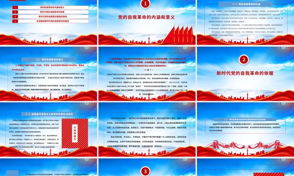 纵深推进新时代党的自我革命PPT党的自我革命的内涵和意义PPT课件（带内容）.pptx