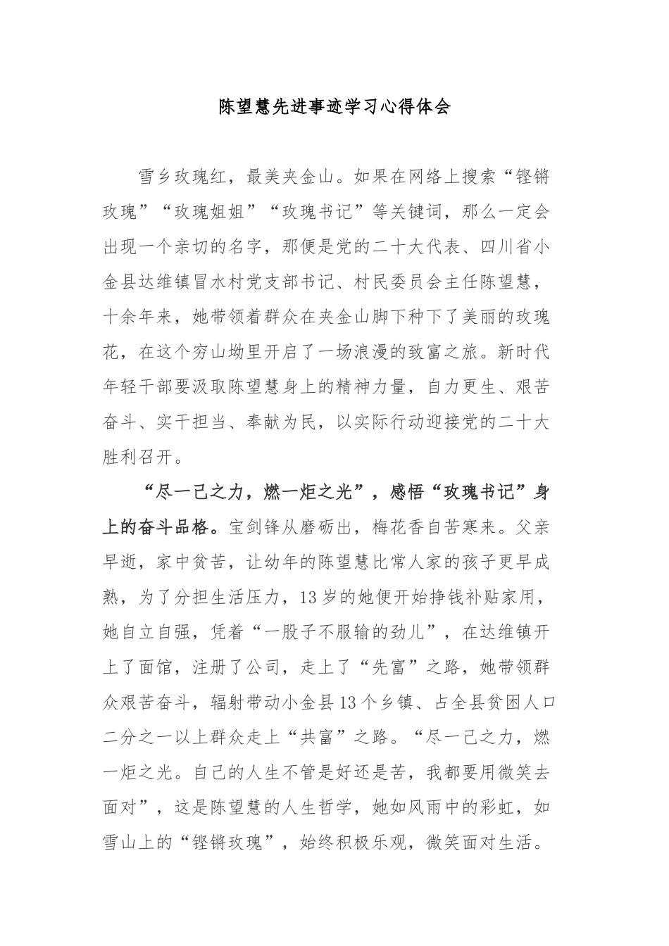 陈望慧先进事迹学习心得体会3篇.docx_第1页