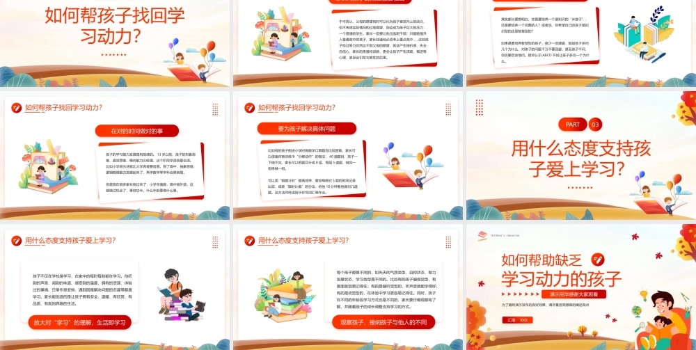 儿童学习主题教育培训讲座PPT如何帮助缺乏学习动力的孩子PPT课件（带内容）.pptx