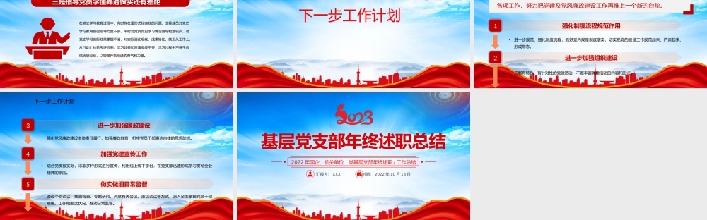 基层党支部2022年终述职总结PPT2022党建年终总结PPT课件（带内容）.pptx