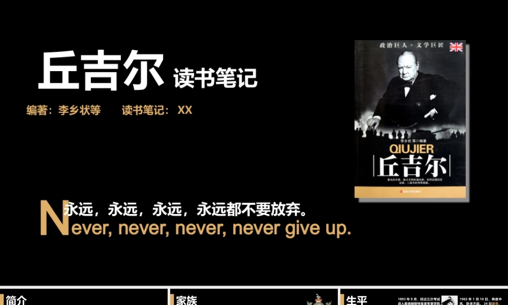 《丘吉尔》读书笔记PPT作品.pptx