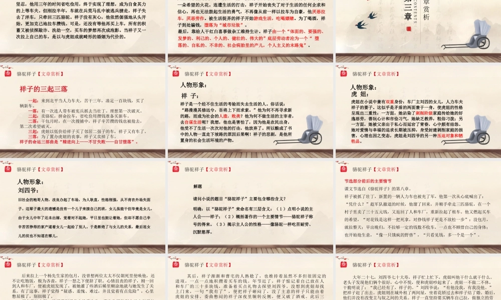 骆驼祥子课件PPT模板宣传PPT动态PPT.pptx