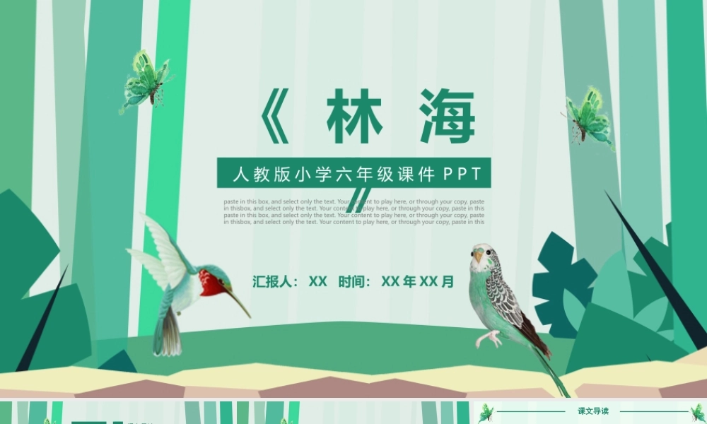 人教版六年级课件林海PPT模板.pptx