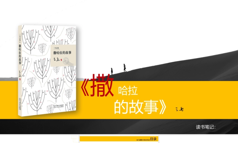 《撒哈拉的故事》读书笔记PPT作品学习.pptx
