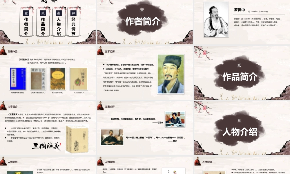 三国 作品简介名著导读PPT模板.pptx
