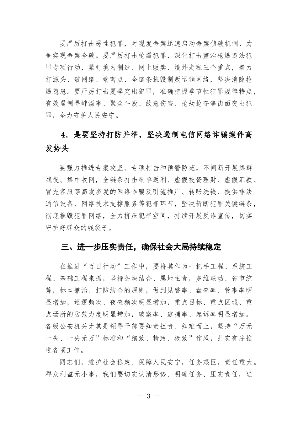 在夏季治安打击整治“百日行动”推进会上的讲话.docx_第3页