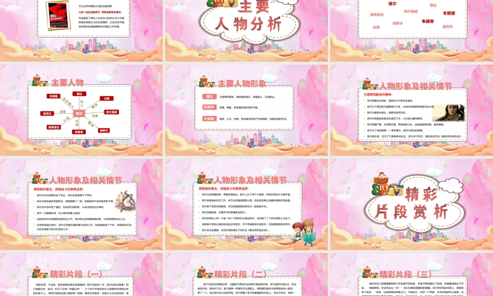 钢铁是怎样炼成的 作品简介名著导读PPT模板.pptx