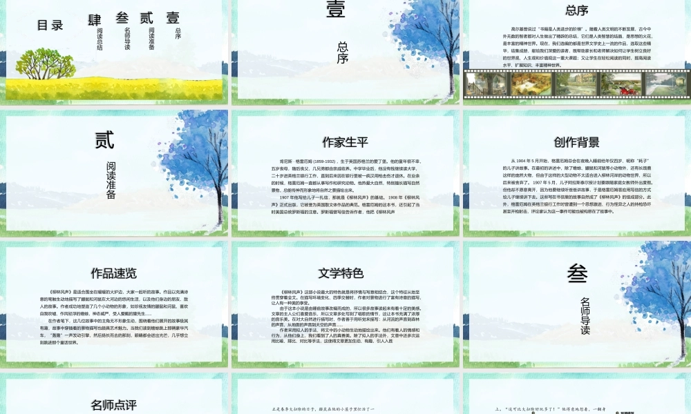 柳林风声 作品简介名著导读PPT模板.pptx