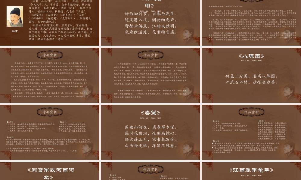 杜甫诗词赏析PPT作品.pptx
