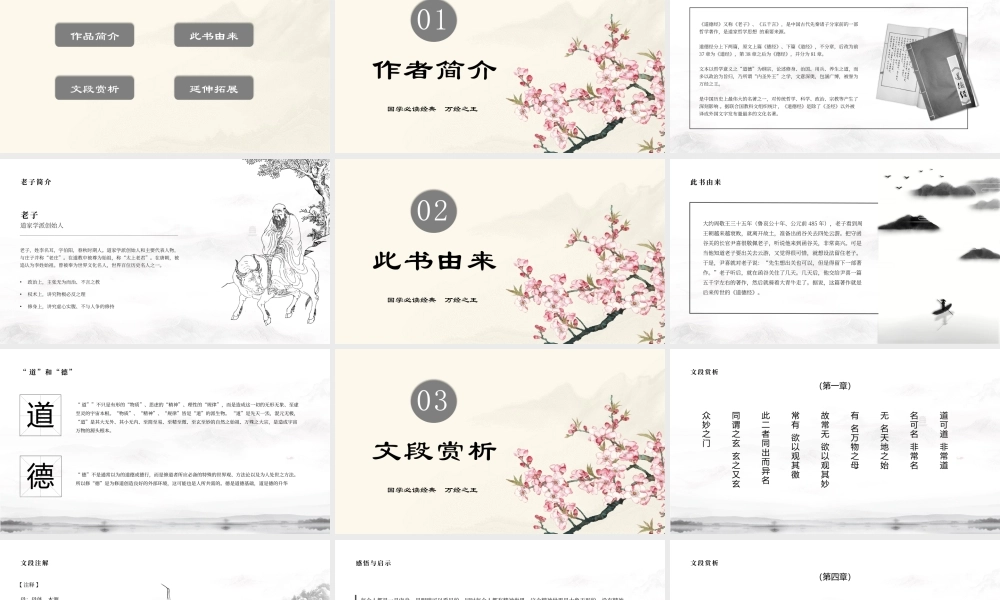道德经 作品简介名著导读PPT模板.pptx