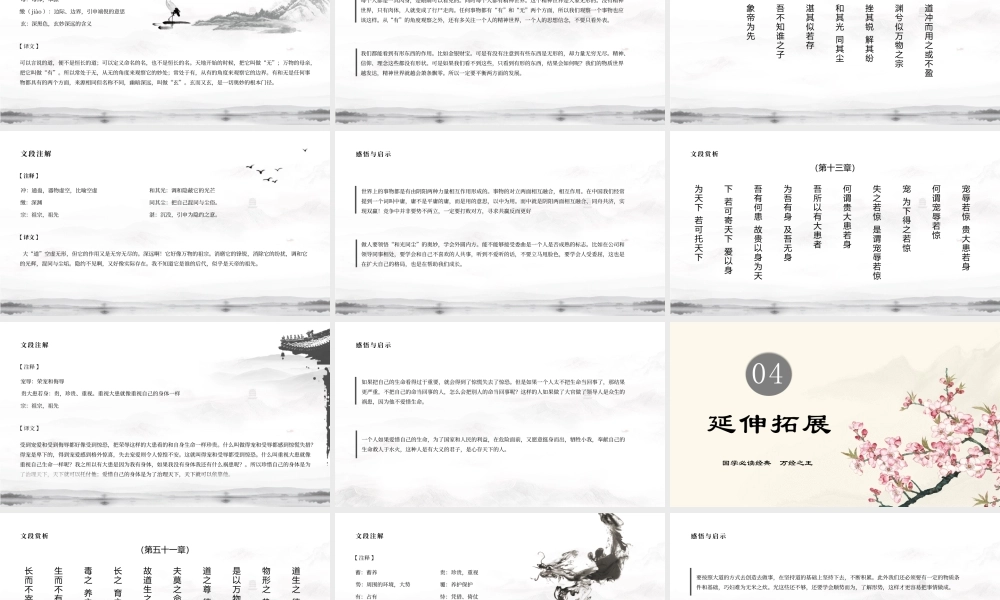 道德经 作品简介名著导读PPT模板.pptx