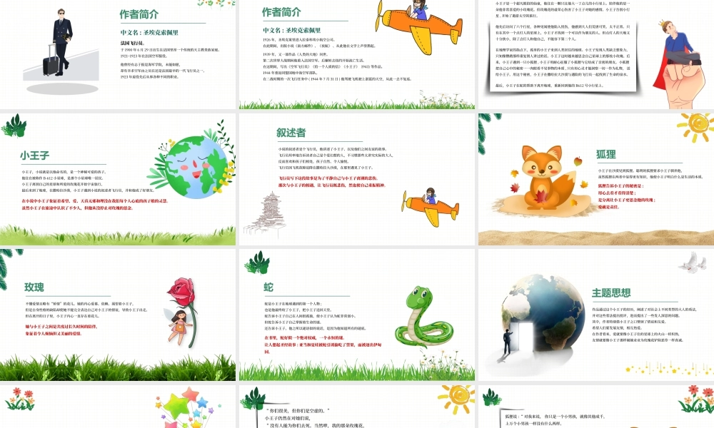 《小王子》作品简介名著导读PPT模板.pptx