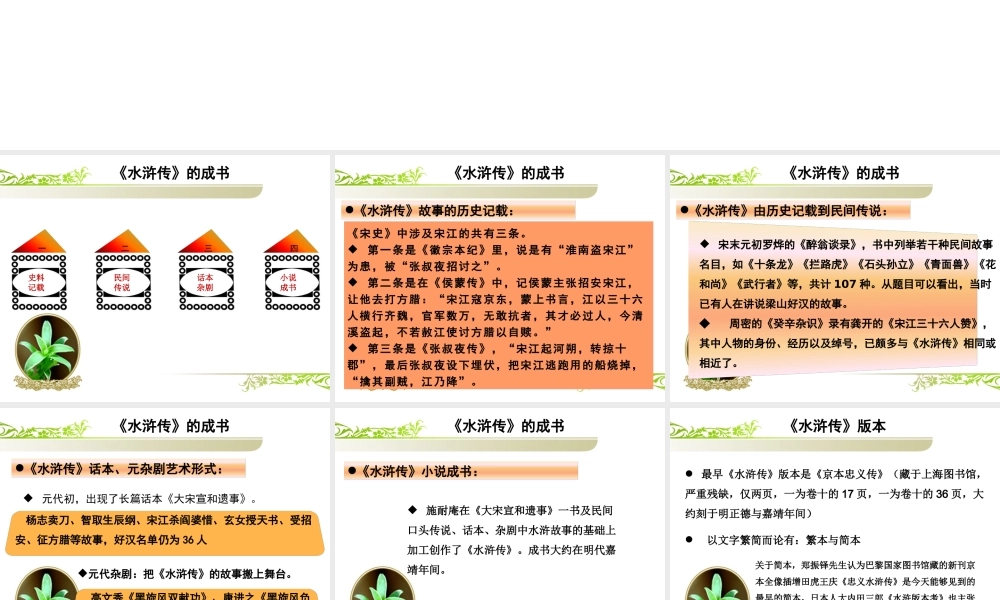 《水浒传》作品简介名著导读教学课件模板.pptx