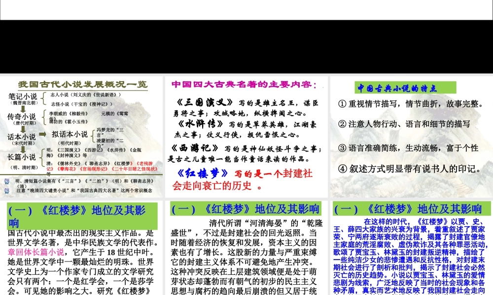 《红楼梦》作品简介名著导读课件.pptx