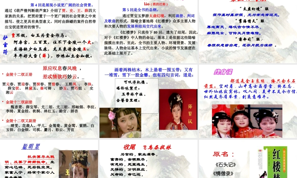 《红楼梦》作品简介 名著导读 国学经典PPT模板.pptx