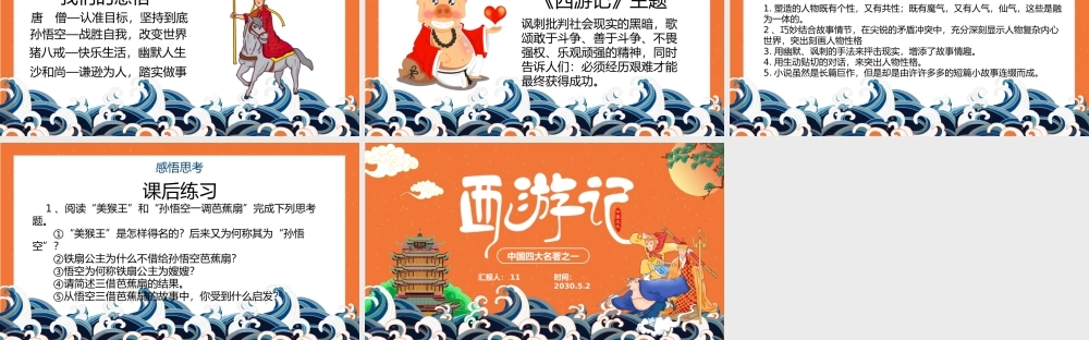 西游记作品简介名著导读 PPT模板.pptx