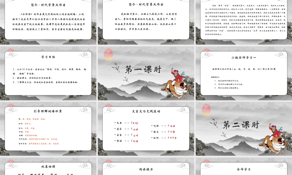 《水浒传》作品简介名著导读课件PPT模板.pptx