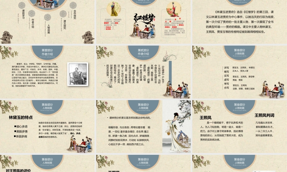 《红楼梦》作品简介名著导读 国学经典 PPT模板.pptx