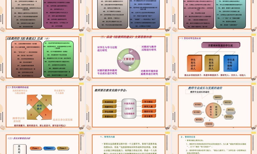 《给教师的建议》作品简介名著导读PPT模板.ppt