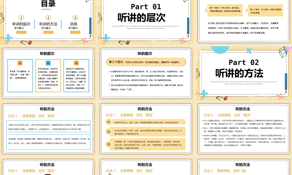 如何正确听讲PPT学习能力的培养主题教学班会PPT课件（带内容）.pptx