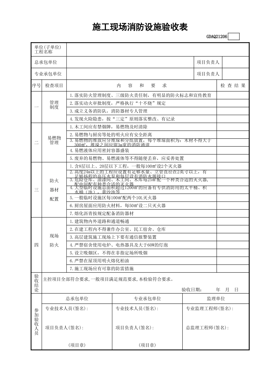 施工现场消防设施验收表.xls_第1页