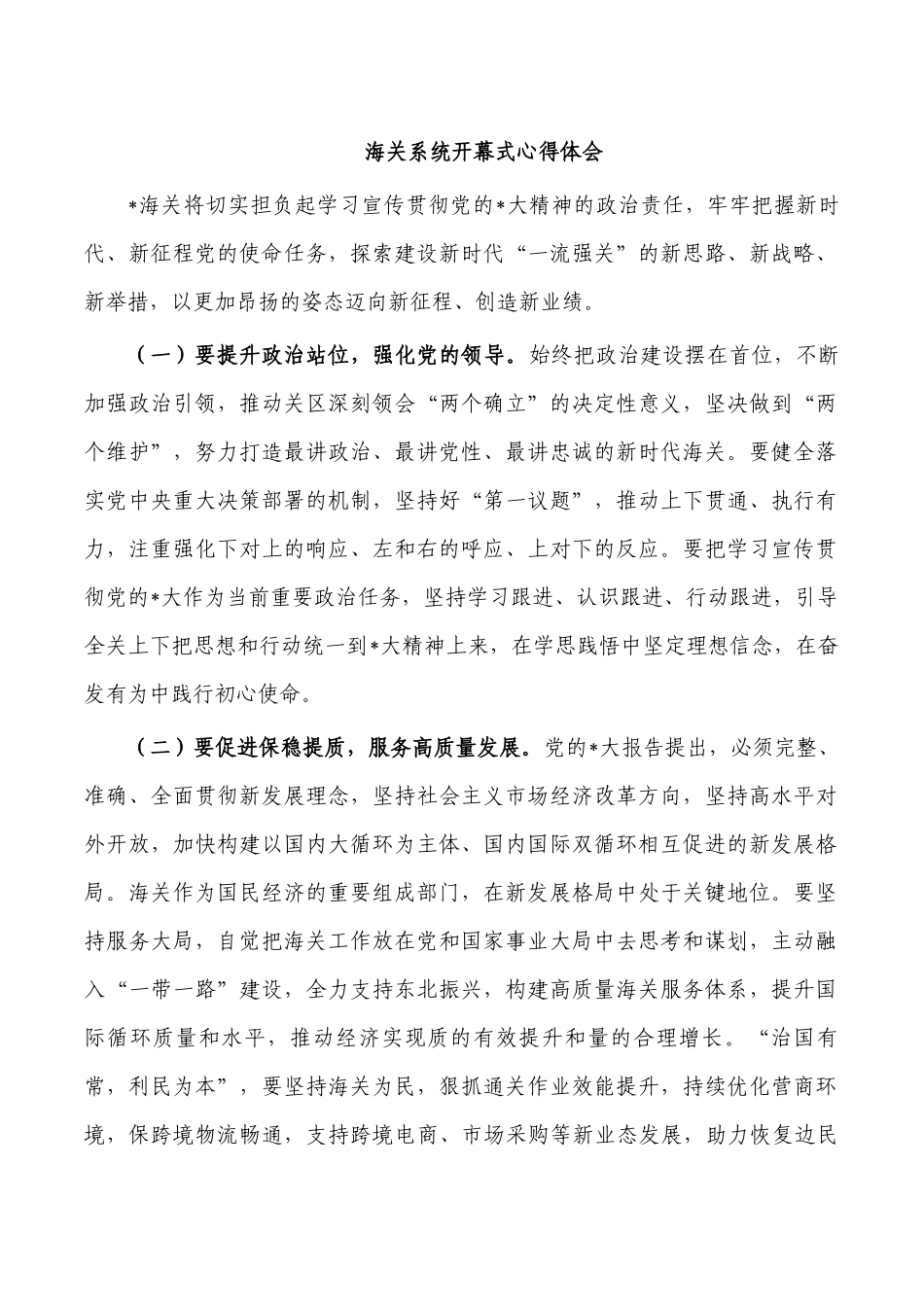 海关系统开幕式心得体会.docx_第1页